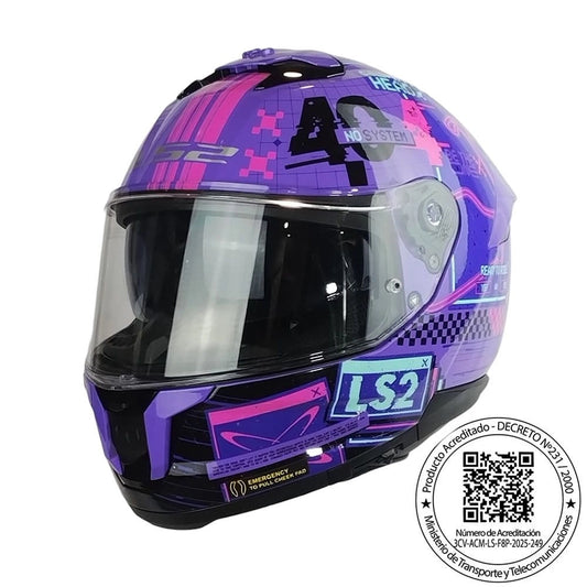 Casco LS2 FF808 STREAM II SYSTEM Morado Rosa