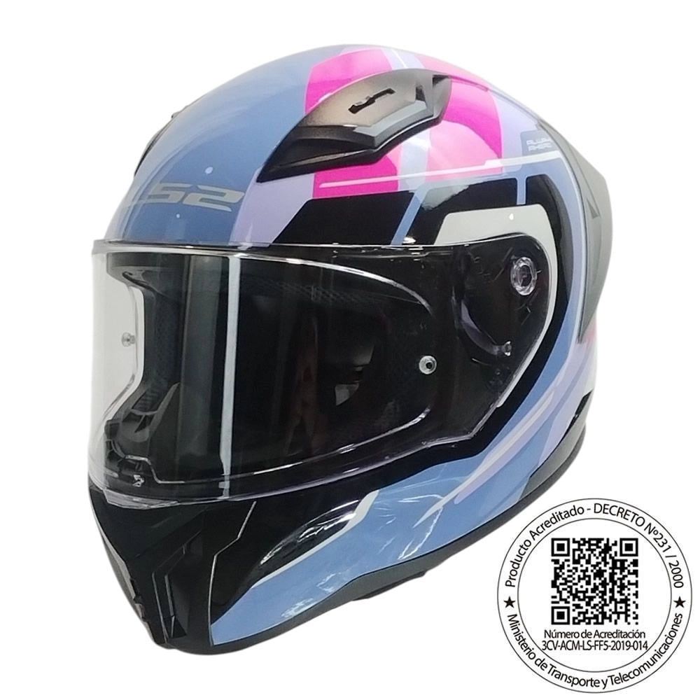 Casco LS2 FF810 VIGO FOKUS Lila Blanco