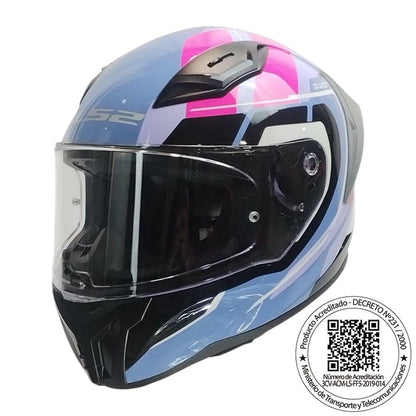 Casco LS2 FF810 VIGO FOKUS Lila Blanco