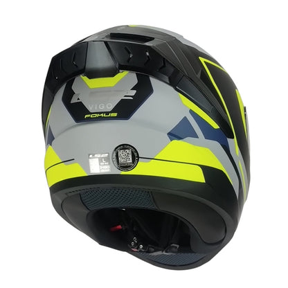 Casco Ls2 FF810 VIGO FOKUS Azul Gris Amarillo Mate