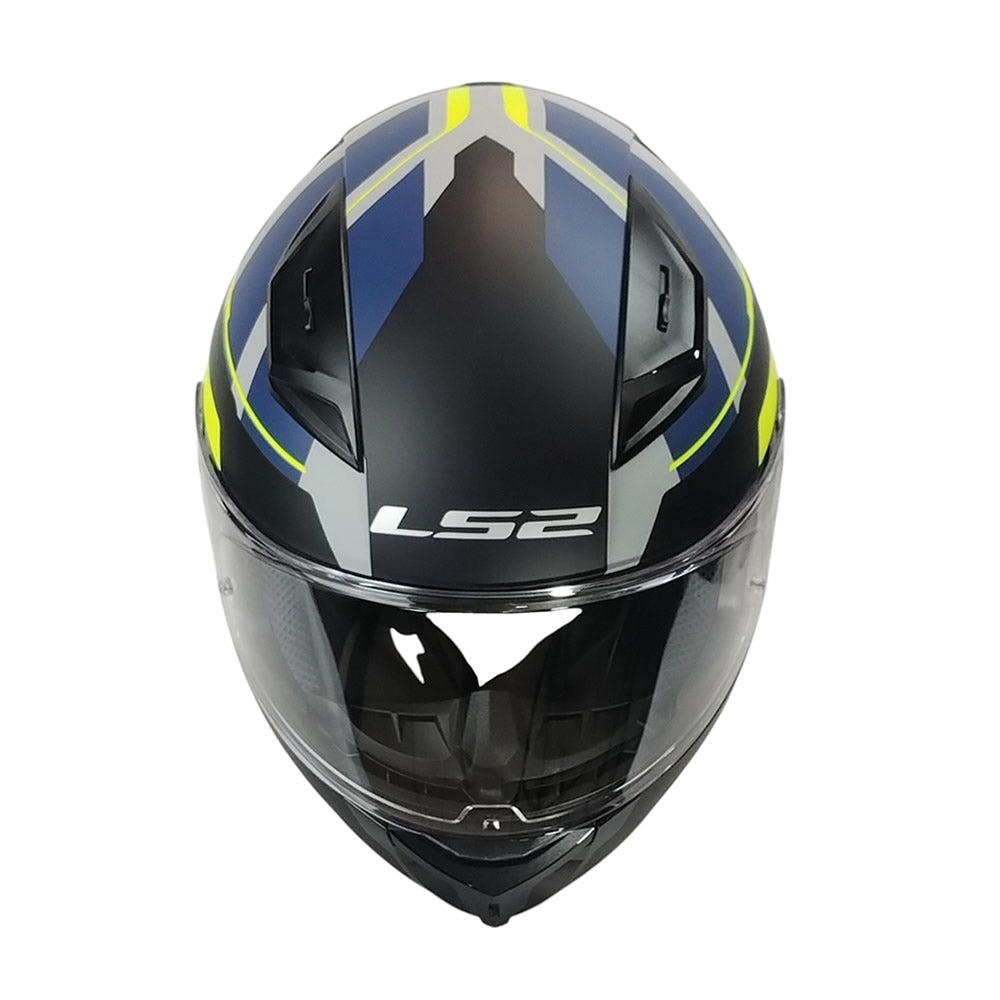 Casco Ls2 FF810 VIGO FOKUS Azul Gris Amarillo Mate