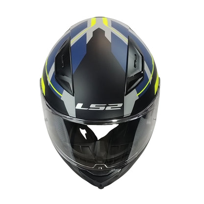 Casco Ls2 FF810 VIGO FOKUS Azul Gris Amarillo Mate