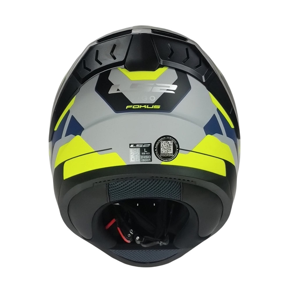Casco Ls2 FF810 VIGO FOKUS Azul Gris Amarillo Mate