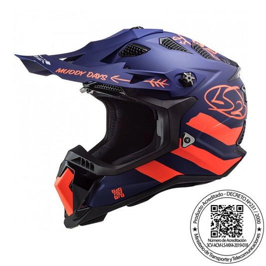Casco LS2 MX700 Cargo Azul Naranjo