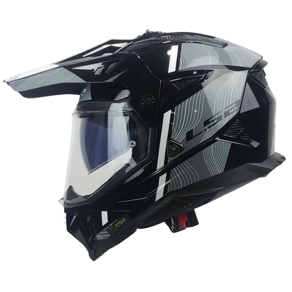 Casco LS2 MX702 Hill Negro Blanco