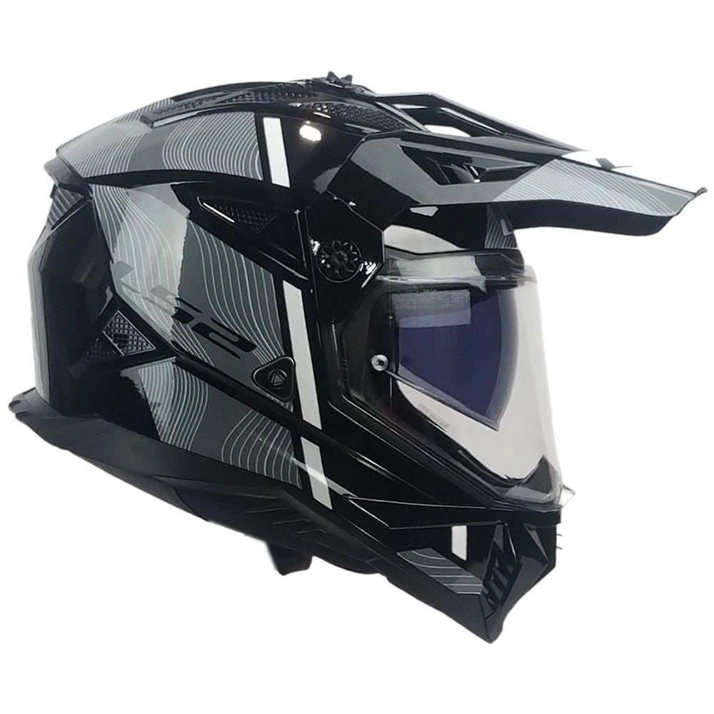 Casco LS2 MX702 Hill Negro Blanco