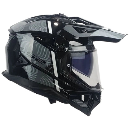 Casco LS2 MX702 Hill Negro Blanco
