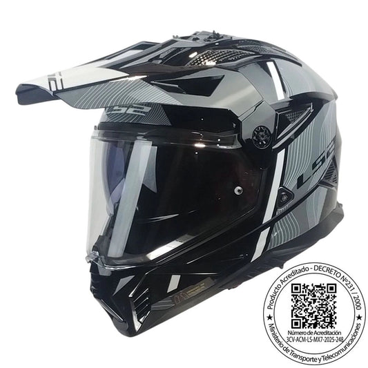 Casco LS2 MX702 Hill Negro Blanco