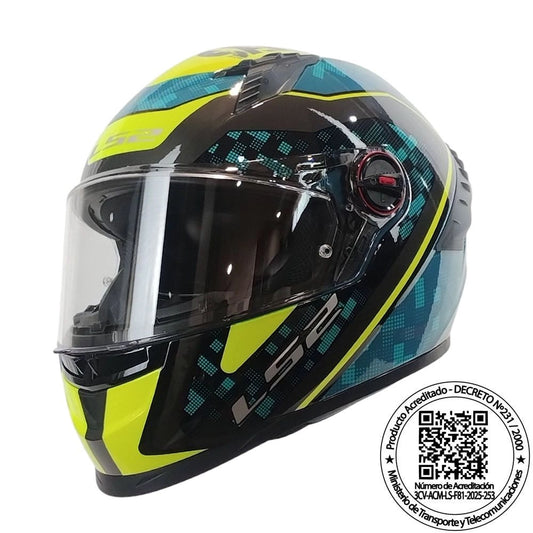 Casco LS2 FF816 COSMOS Strike Azul Amarillo