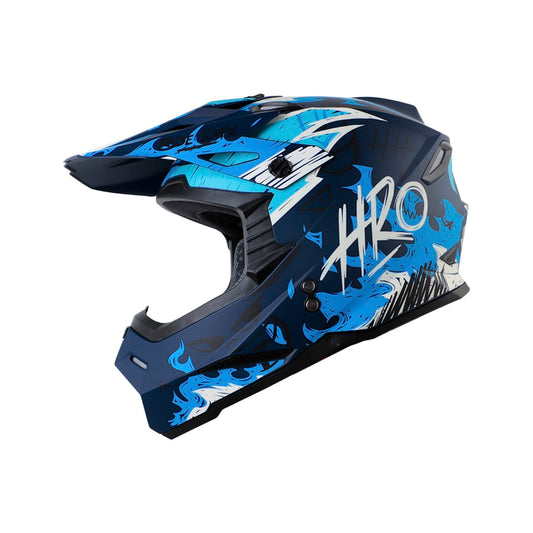Casco HRO MX03 Fire Grunge Azul