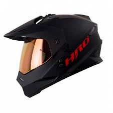 Casco HRO MX330 Solid Negro Rojo Matte