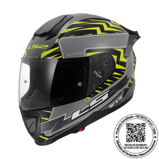 Casco LS2 FF802 FLASH II ENERGY Gris Amarillo