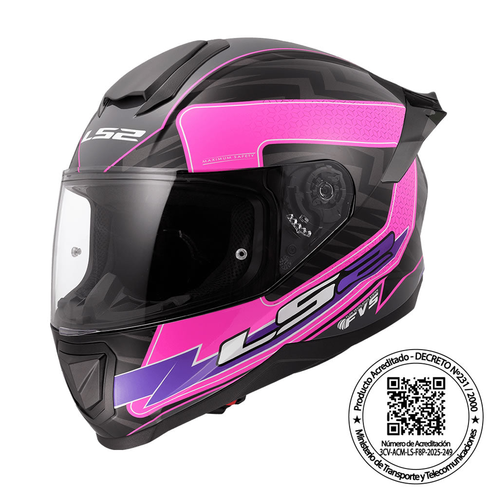 Casco LS2 FF802 FLASH II ENERGY Negro Rosa