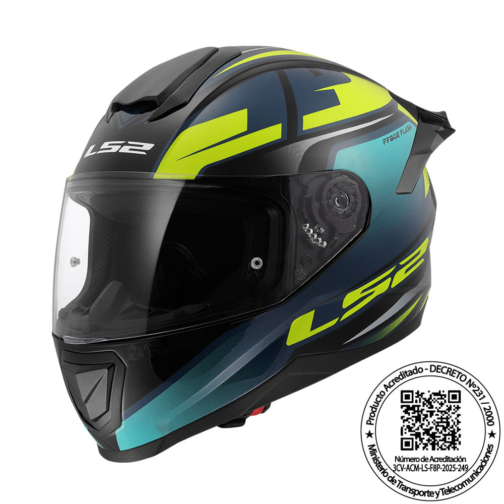 Casco LS2 FF802 FLASH II IMPACT Azul Amarillo