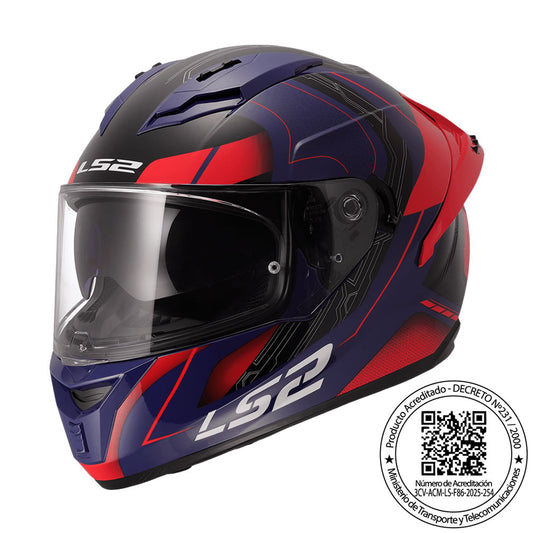 Casco LS2 FF806 Fusion Nexus Azul Rojo