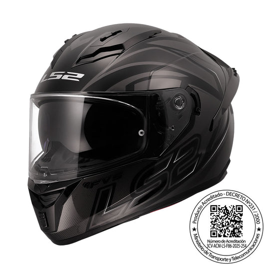 Casco LS2 FF806 Fusion Singular Negro Gris